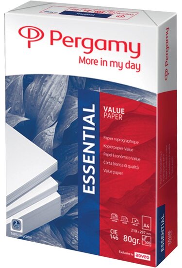 Pergamy Essential kopieerpapier ft A4, 80 g, pak van 500 vel