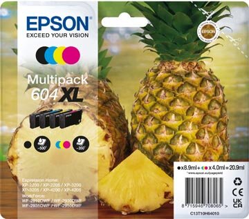 Epson inktcartridge 604 XL, 350 - 500 pagina&#039;s, OEM C13T10H64010, 4 kleuren