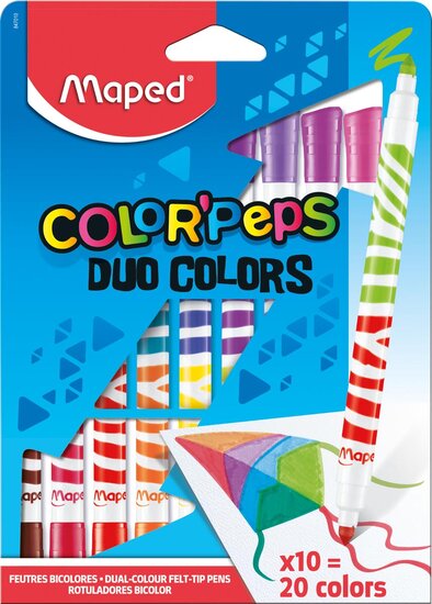 Maped Viltstift Color&#039;Peps Duo, blister met 10 stuks