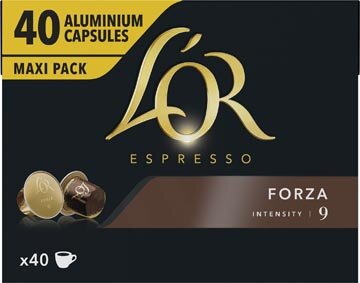 Douwe Egberts koffiecapsules L&#039;Or Intensity 9, Forza, pak van 40 capsules