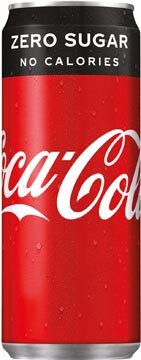 Coca-Cola Zero frisdrank, sleek blik van 33 cl, pak van 24 stuks