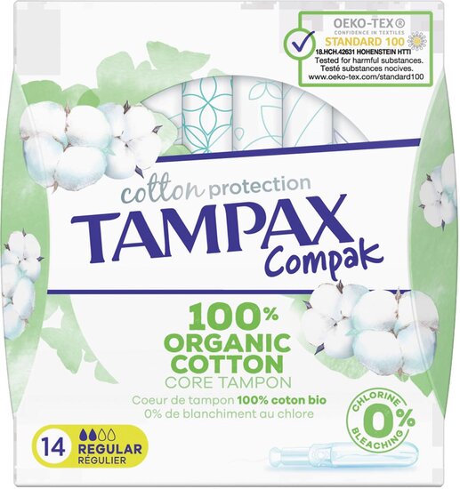 Tampax Cotton Regular tampons, pak van 14 stuks