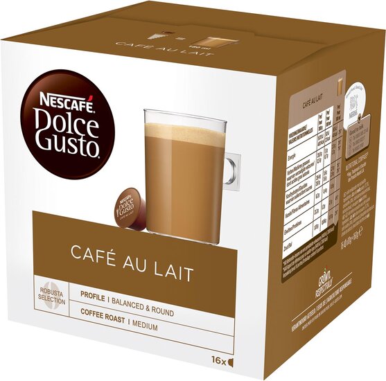 Nescaf&eacute; Dolce Gusto koffiecapsules, Caf&eacute; au lait, pak van 16 stuks
