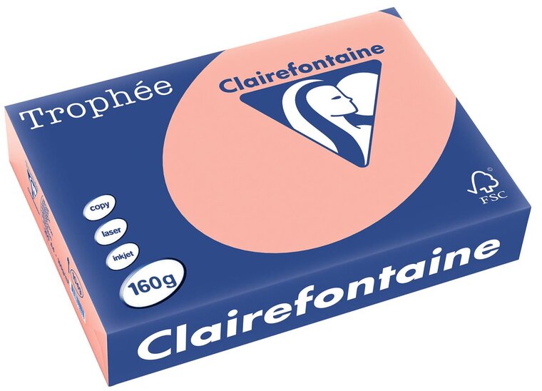 Clairefontaine Troph&eacute;e Pastel, gekleurd papier, A4, 160 g, 250 vel, perzik