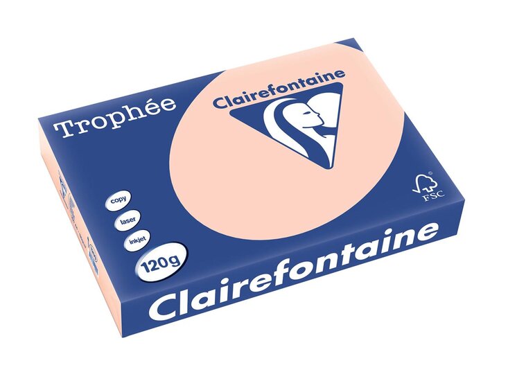 Clairefontaine Troph&eacute;e Pastel, gekleurd papier, A4, 120 g, 250 vel, zalm