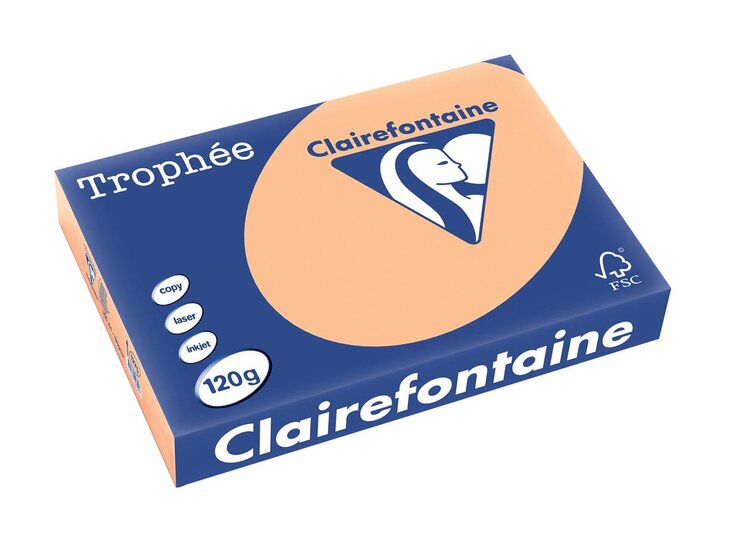 Clairefontaine Troph&eacute;e Pastel, gekleurd papier, A4, 120 g, 250 vel, abrikoos