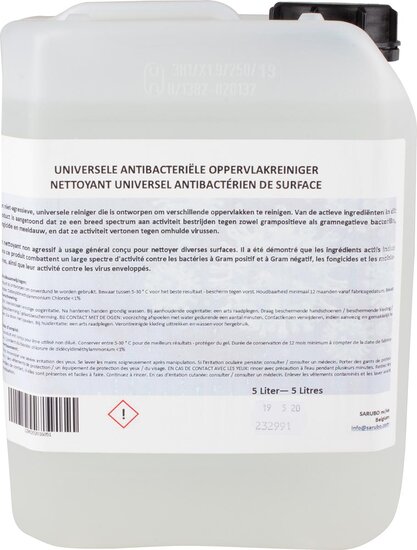 Universele antibacteri&euml;le oppervlaktereiniger, bidon van 5 liter