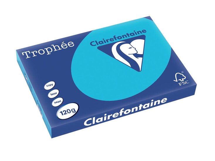 Clairefontaine Troph&eacute;e Intens, gekleurd papier, A3, 120 g, 250 vel, koningsblauw