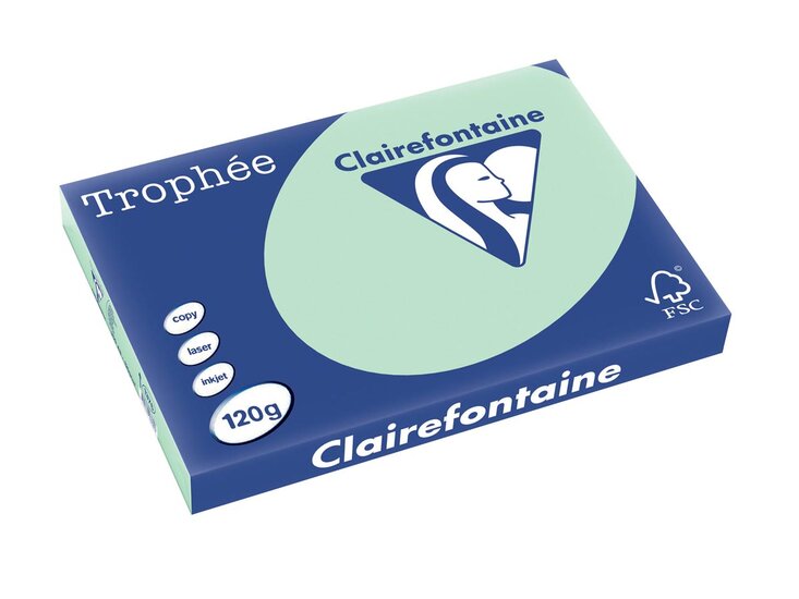 Clairefontaine Troph&eacute;e Pastel, gekleurd papier, A3, 120 g, 250 vel, groen