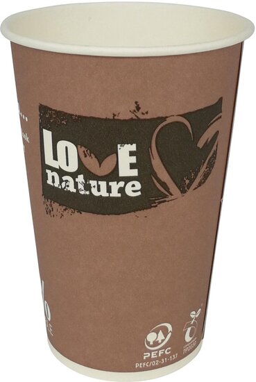 Drinkbeker Love Nature, uit karton, 180 ml, pak van 80 stuks