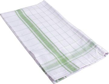 Handdoek Adalynne, ft 50 x 70 cm, geruit, groen, pak van 6 stuks