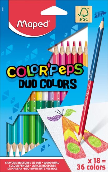 Maped kleurpotlood Color&#039;Peps Duo, blister met 18 stuks