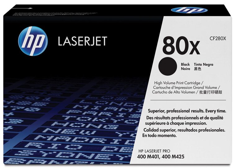 HP toner 80X, 6 900 pagina&#039;s, OEM CF280X, zwart