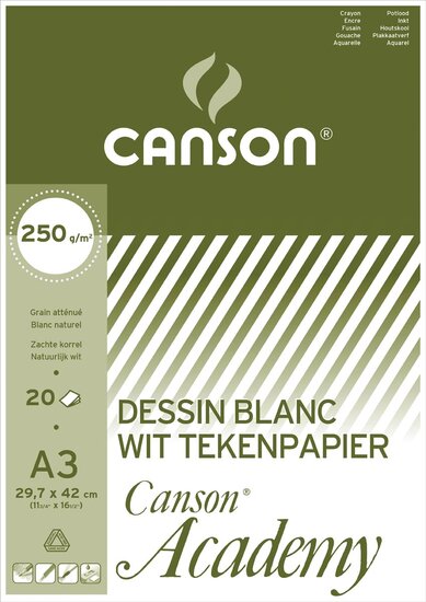 Canson Tekenblok Academy ft 29,7 x 42 cm (A3)