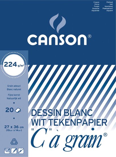 Canson tekenblok C &agrave; grain 224 g/m&sup2;, ft 27 x 36 cm