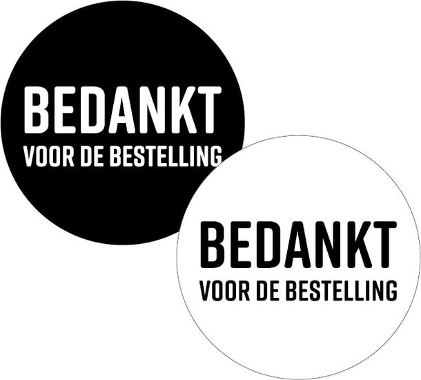 KP etiket &quot;Bedankt voor de bestelling&quot;, diameter 40 mm,  2 varianten, rol van 250 stuks