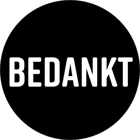 KP etiket &quot;Bedankt&quot;, diameter 40 mm, rol van 250 stuks