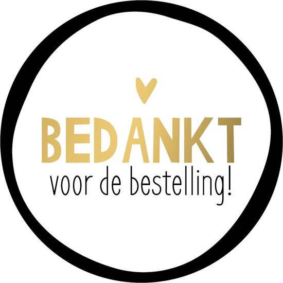 KP etiket &quot;Bedankt voor de bestelling&quot;, diameter 40 mm, rol van 250 stuks