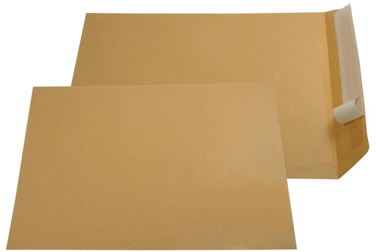 Gallery enveloppen ft 230 x 310 mm, stripsluiting, bruine kraft, doos van 250 stuks