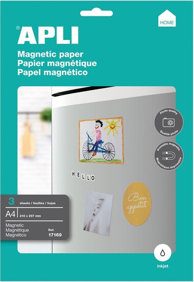 Apli magnetisch papier, pak van 3 vellen