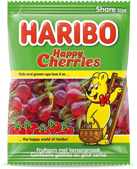 Haribo snoep kersen, zak van 185 g