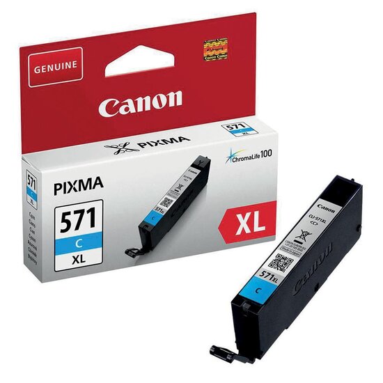 Canon inktcartridge CLI-571XL, 375 foto&#039;s, OEM 0332C001, cyaan