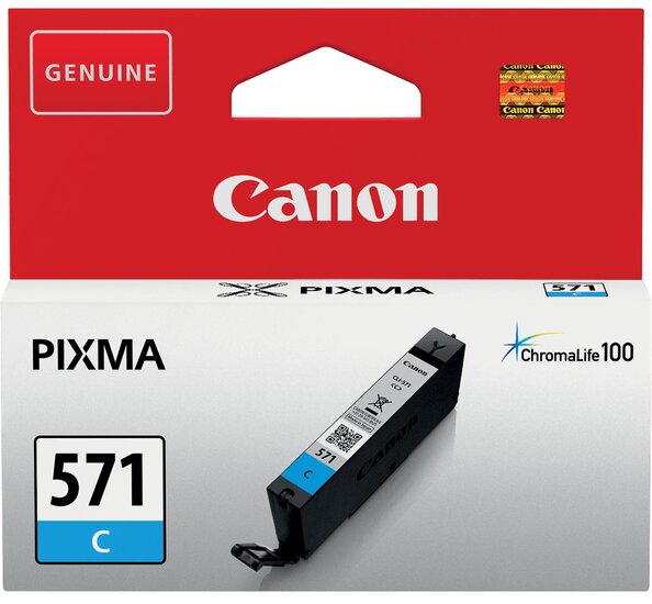 Canon inktcartridge CLI-571C, 173 foto&#039;s, OEM 0386C00, cyaan