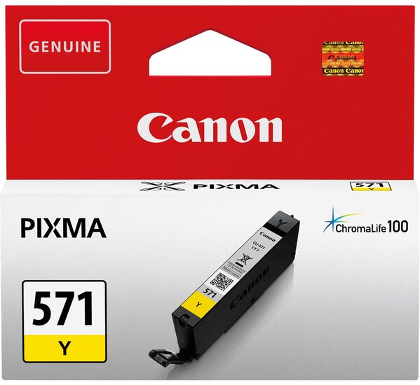 Canon inktcartridge CLI-571Y, 173 foto&#039;s, OEM 0388C001, geel