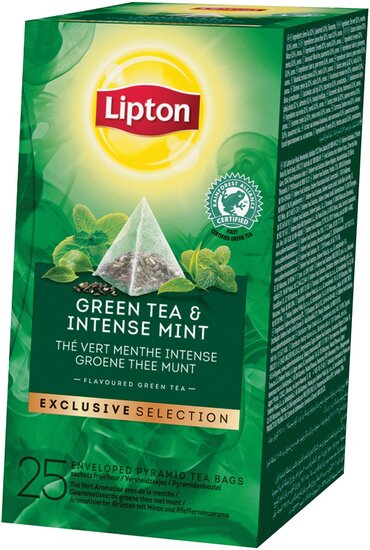 Lipton thee, Groene Thee Munt, Exclusive Selection, doos van 25 zakjes