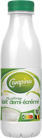 Campina halfvolle melk, 0,5 liter, pak van 6 flessen