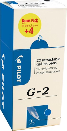 Pilot gelroller G-2 fijn, blauw, value pack met 16 + 4 stuks