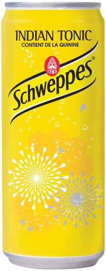 Schweppes Indian Tonic frisdrank, blikje van 33 cl, pak van 24 stuks