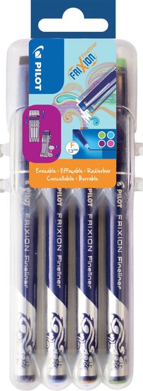 Pilot fineliner Frixion Fun , geassorteerde kleuren, set van 4 stuks