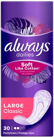 Always Soft Like Cotton inlegkruisje Large Classic, pak van 30 stuks