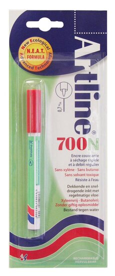 Permanent marker Artline 700N rood, op blister