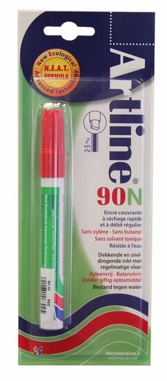 Permanent marker Artline 90N rood, op blister