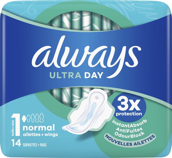 Always Ultra Day maandverband Normal, pak van 14 stuks