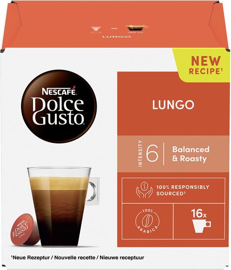 Nescaf&eacute; Dolce Gusto koffiecapsules, Lungo, pak van 16 stuks