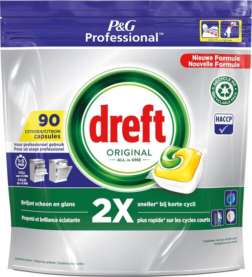 Dreft vaatwasmiddel Original Lemon, 90 capsules