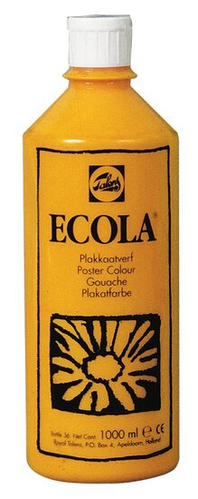 Talens Ecola plakkaatverf flacon van 1000 ml, geel