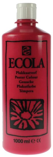 Talens Ecola plakkaatverf flacon van 1000 ml, karmijn