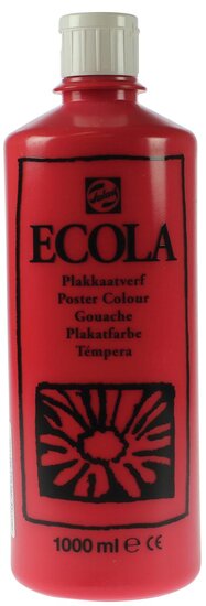 Talens Ecola plakkaatverf flacon van 1000 ml, scharlaken