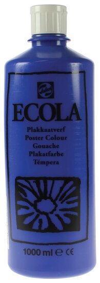 Talens Ecola plakkaatverf flacon van 1000 ml, donkerblauw