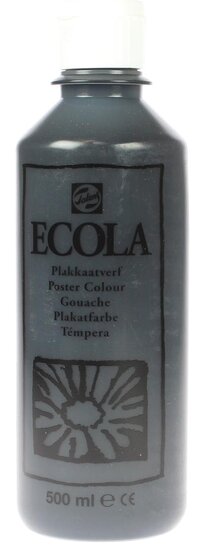 Talens Ecola plakkaatverf flacon van 500 ml, zwart