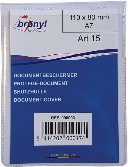 Bronyl U-mapje uit transparante PVC van 180 micron, ft A7