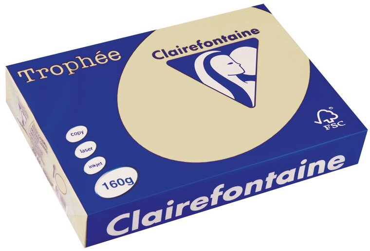 Clairefontaine Troph&eacute;e Pastel, gekleurd papier, A4, 160 g, 250 vel, gems