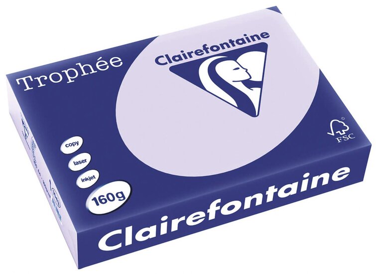 Clairefontaine Troph&eacute;e Pastel, gekleurd papier, A4, 160 g, 250 vel, lila