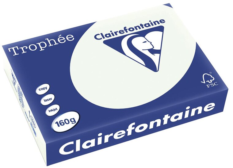 Clairefontaine Troph&eacute;e Pastel, gekleurd papier, A4, 160 g, 250 vel, lichtgroen