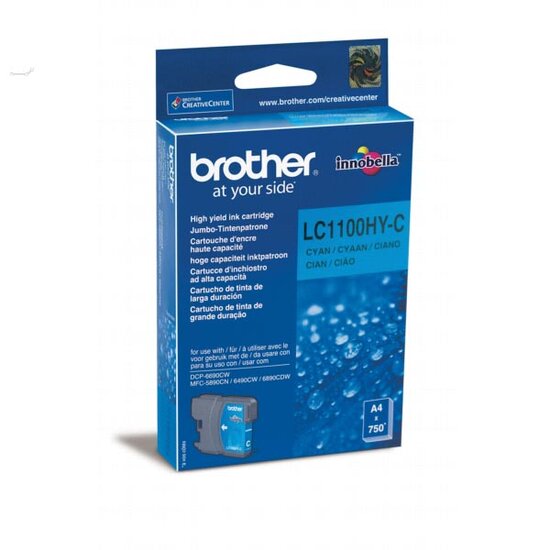 Brother inktcartridge, 750 pagina&#039;s, OEM LC-1100HYC, cyaan