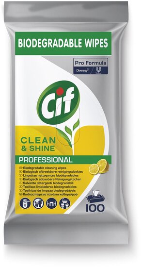 Cif vochtige schoonmaakdoekjes Clean &amp; Shine, pak van 100 stuks